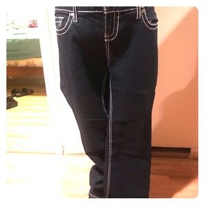 Dark denim jeans
